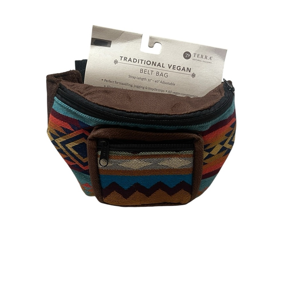 Terra Natural Designs Traditional Ecuadorian Vegan Multicolor Belt Bag New